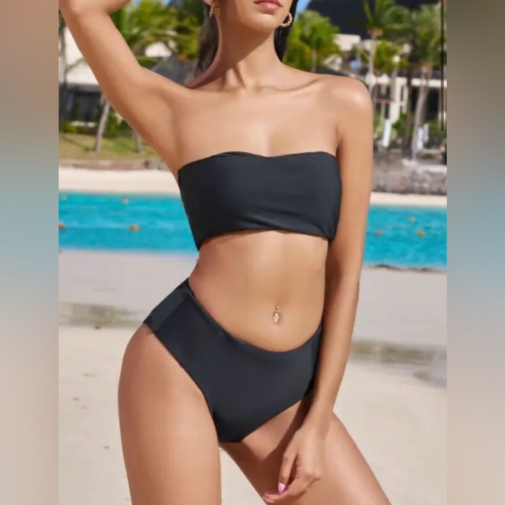 NWT Zaful High Cut Bandeau 2pc Bikini